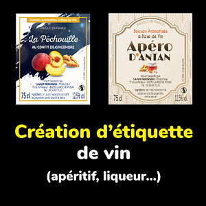 Création d'étiquette de vin, boissons, alcool et jus de fruits par un graphiste à Toulouse